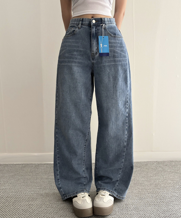 【丈別】シンプルワイドデニムパンツ DEEP DENIM