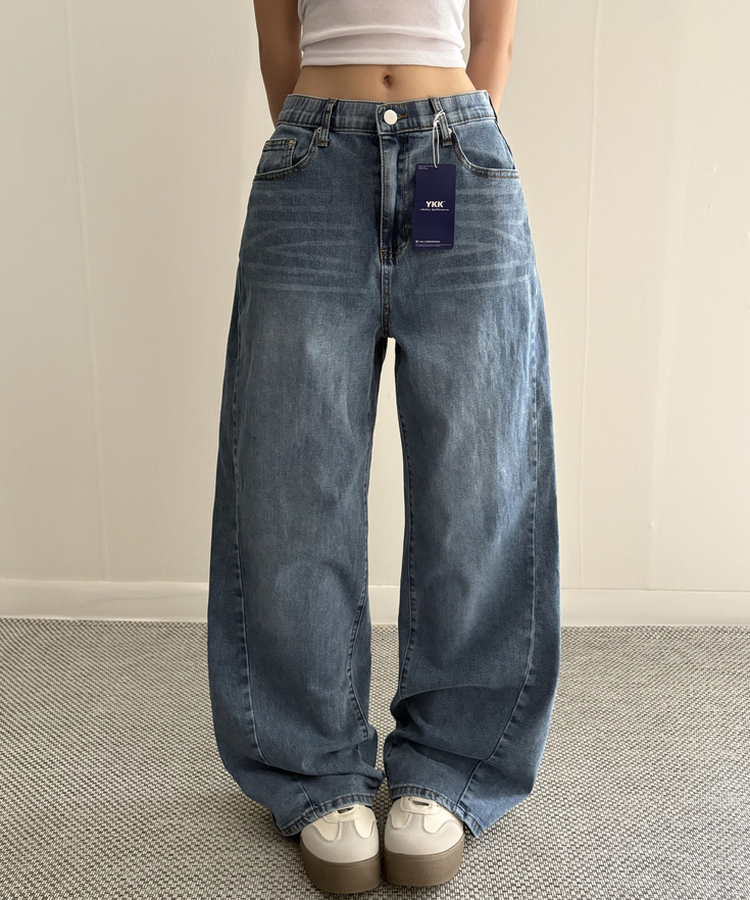 【丈別】シンプルワイドデニムパンツ DEEP DENIM