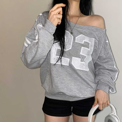 オフショルダーライントレーナー MELANGE