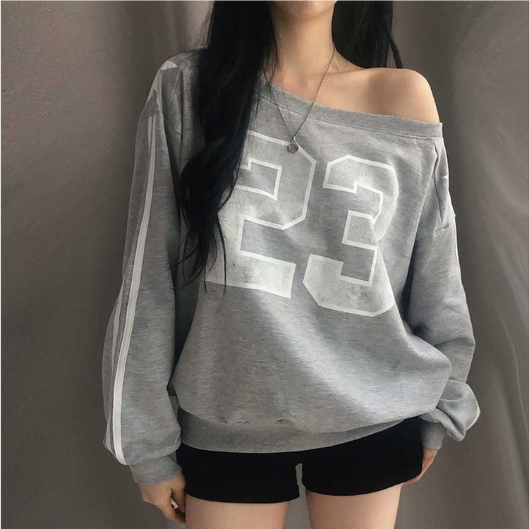 オフショルダーライントレーナー MELANGE