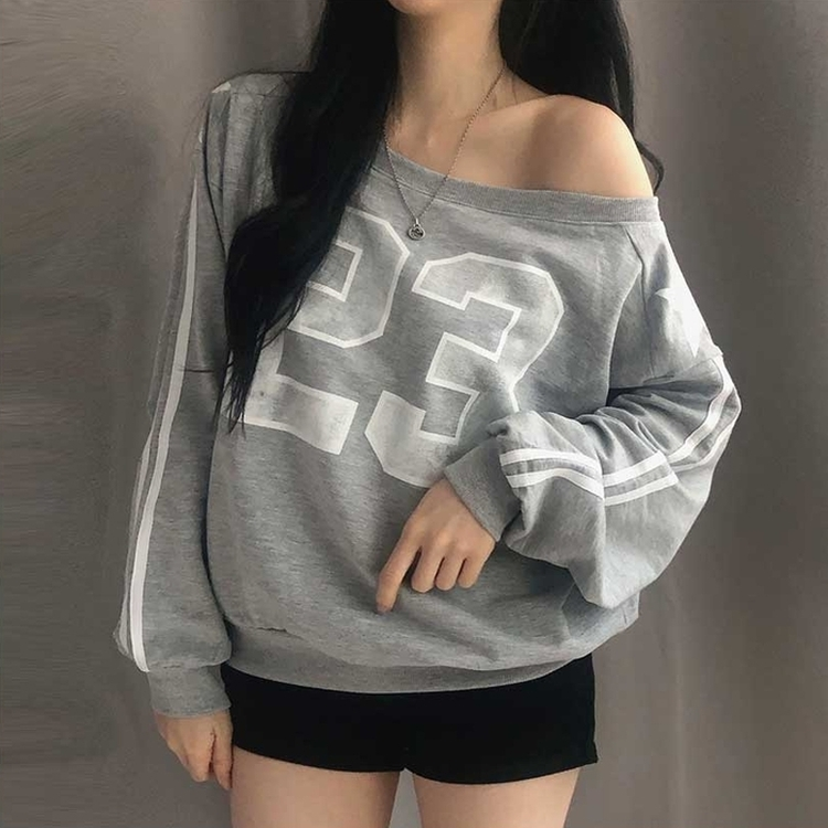 オフショルダーライントレーナー MELANGE