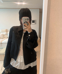 カラーポケットジャケット BLACK