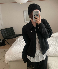 カラーポケットジャケット BLACK