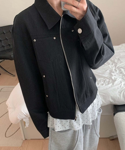 カラーポケットジャケット BLACK