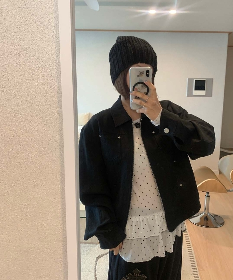 カラーポケットジャケット BLACK