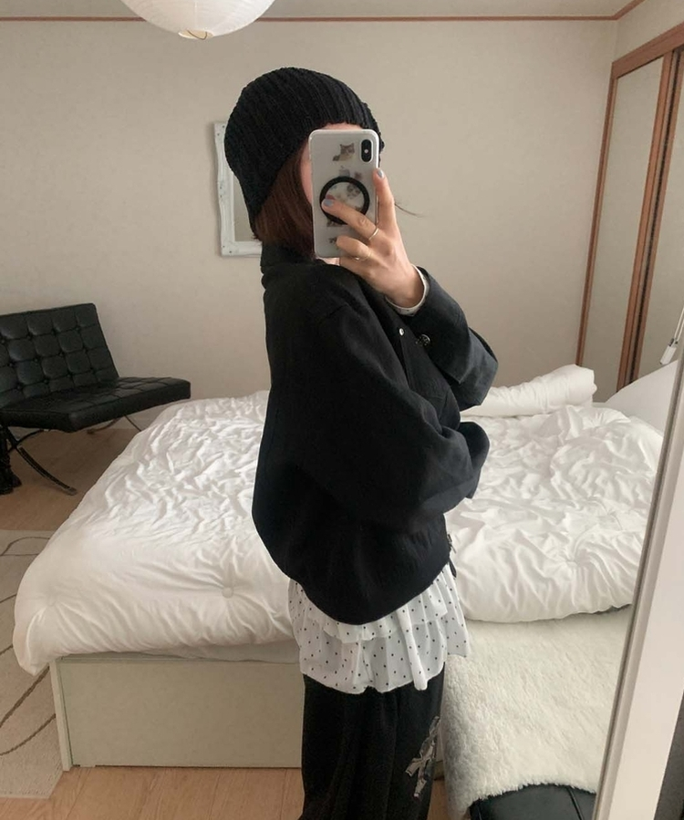 カラーポケットジャケット BLACK