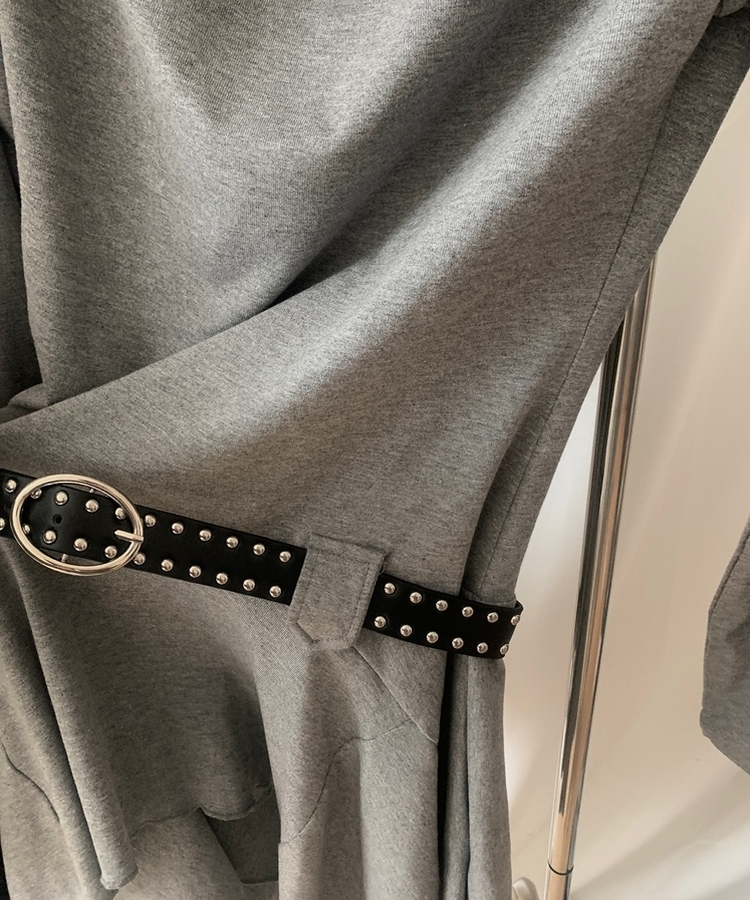 【ベルト付き】ドレープアンバランスワンピース