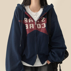 ビンテージスターフードジップアップ NAVY