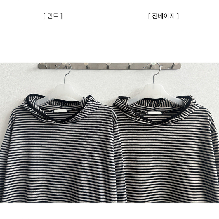 カジュアルボーダーフードT