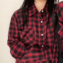 ベーシックチェックシャツ(5color) RED
