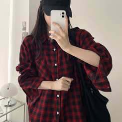 ベーシックチェックシャツ(5color) RED