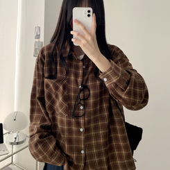ベーシックチェックシャツ(5color) BROWN