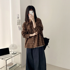 ベーシックチェックシャツ(5color) BROWN