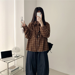 ベーシックチェックシャツ(5color) BROWN