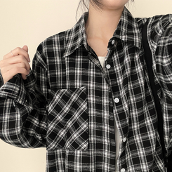 ベーシックチェックシャツ(5color) BLACK