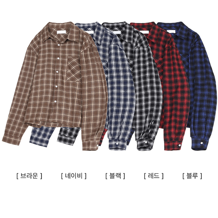 ベーシックチェックシャツ(5color)