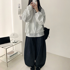 チェックポケットバルーンパンツ MID DENIM