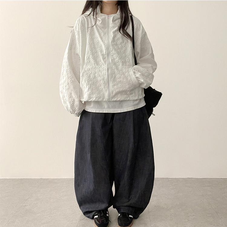 チェックポケットバルーンパンツ MID DENIM