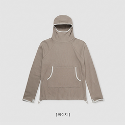 バイカラーラインハイネックフーディー