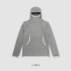 バイカラーラインハイネックフーディー