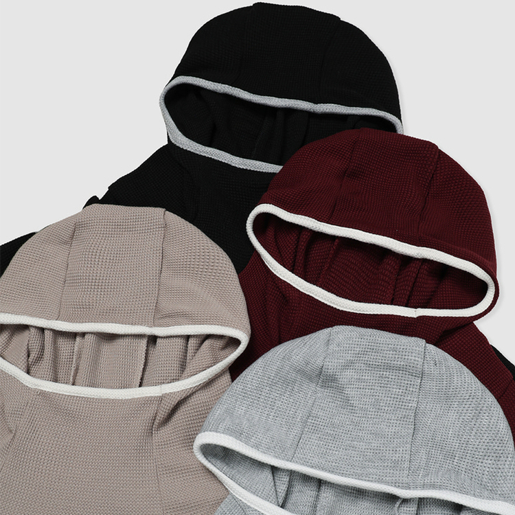 バイカラーラインハイネックフーディー