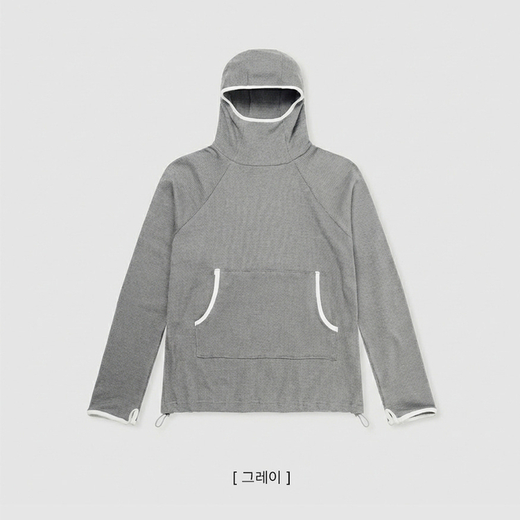 バイカラーラインハイネックフーディー