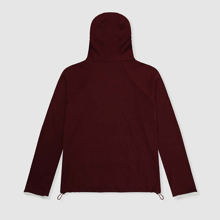 バイカラーラインハイネックフーディー