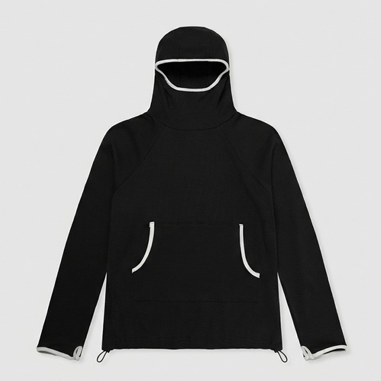 バイカラーラインハイネックフーディー