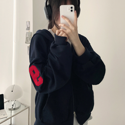 ナンバーパッチフードジップアップ NAVY