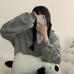 ナンバーパッチフードジップアップ GREY