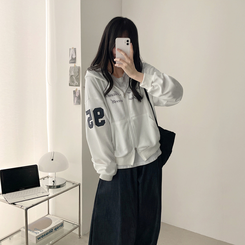 ナンバーパッチフードジップアップ IVORY