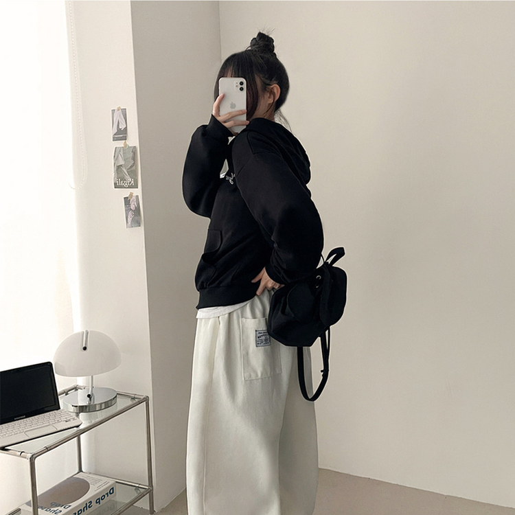 ナンバーパッチフードジップアップ BLACK