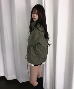 ハイネックハーフミリタリージャケット KHAKI