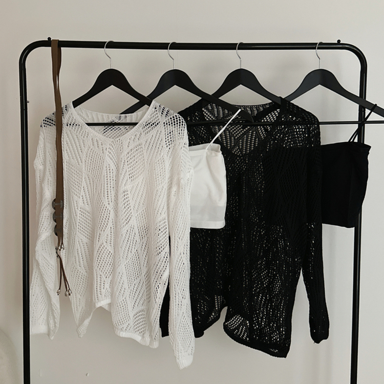 【SET】【ベルト付き】メッシュニット カップ付きキャミソール