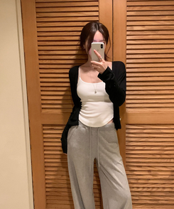 【カップ付き】ラウンドキャミソール IVORY