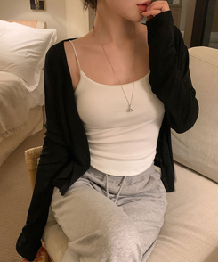 【カップ付き】ラウンドキャミソール IVORY