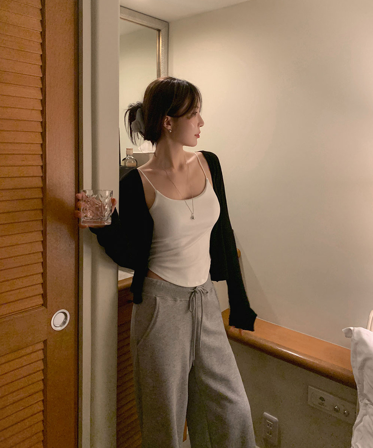 【カップ付き】ラウンドキャミソール IVORY