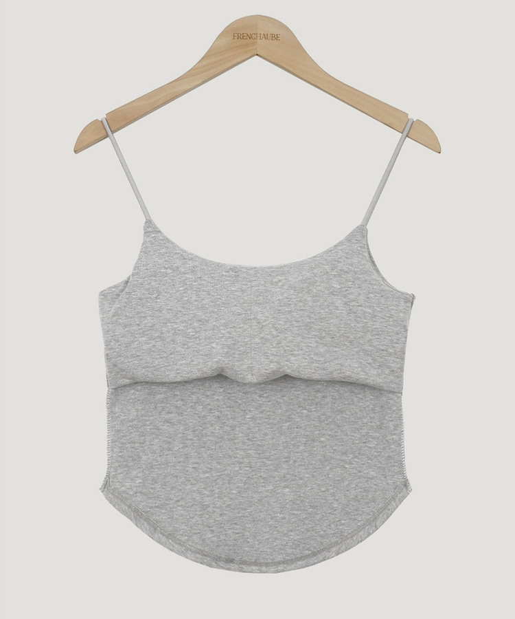 【カップ付き】ラウンドキャミソール