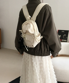 チェックストリングミニバックパック IVORY