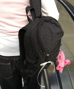 チェックストリングミニバックパック BLACK