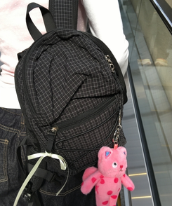 チェックストリングミニバックパック BLACK