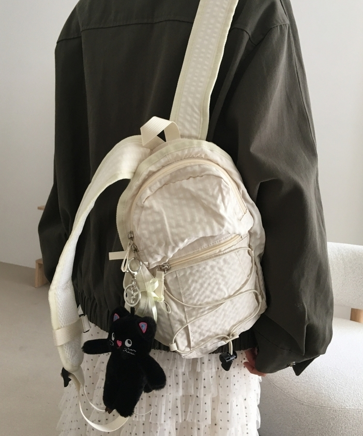 チェックストリングミニバックパック IVORY