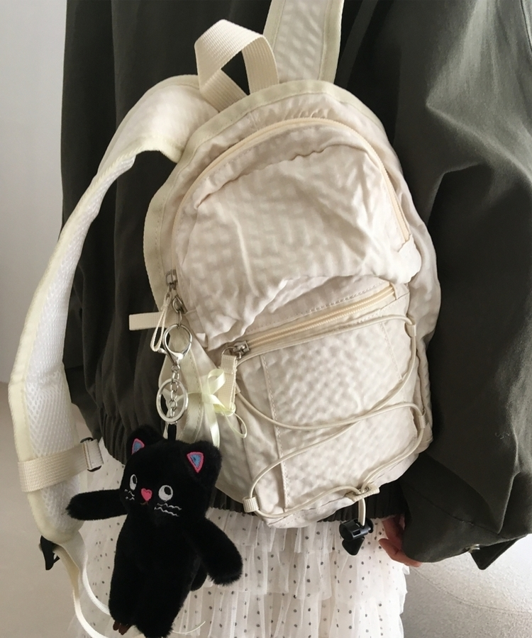 チェックストリングミニバックパック IVORY