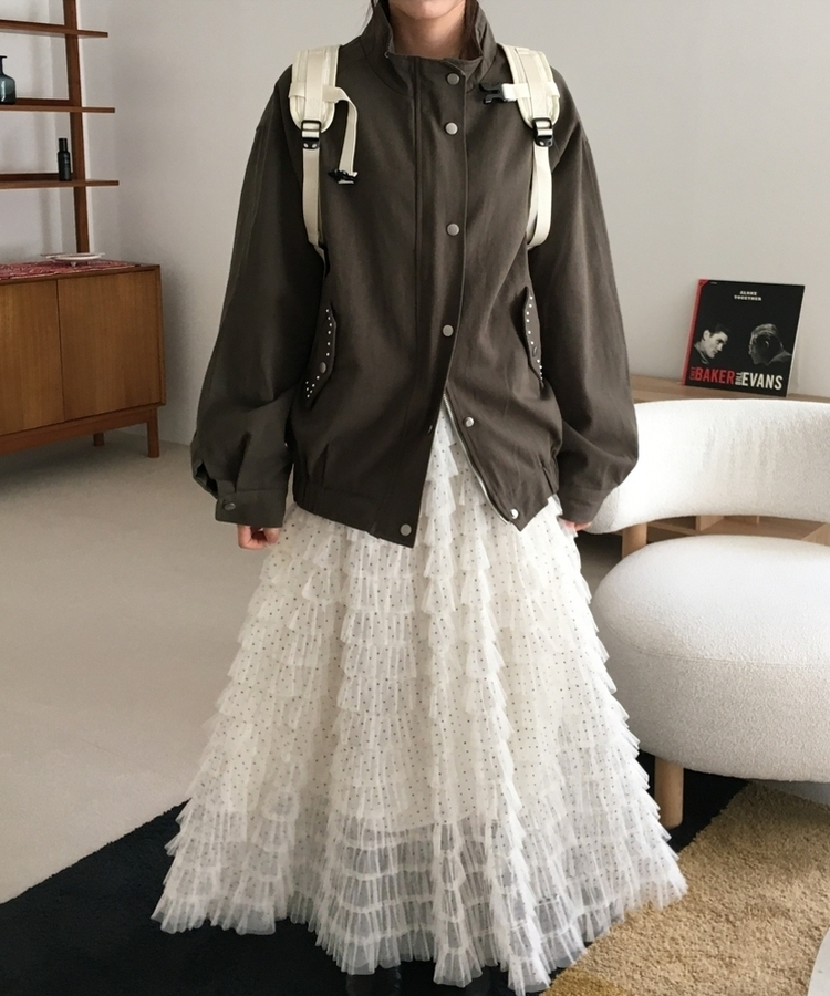 チェックストリングミニバックパック IVORY