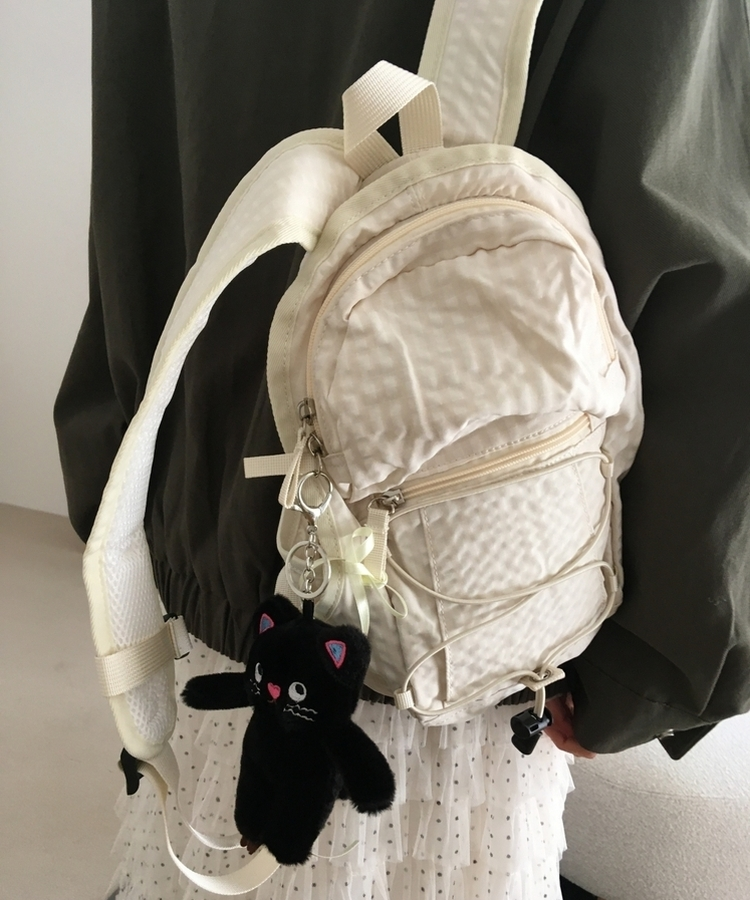 チェックストリングミニバックパック IVORY