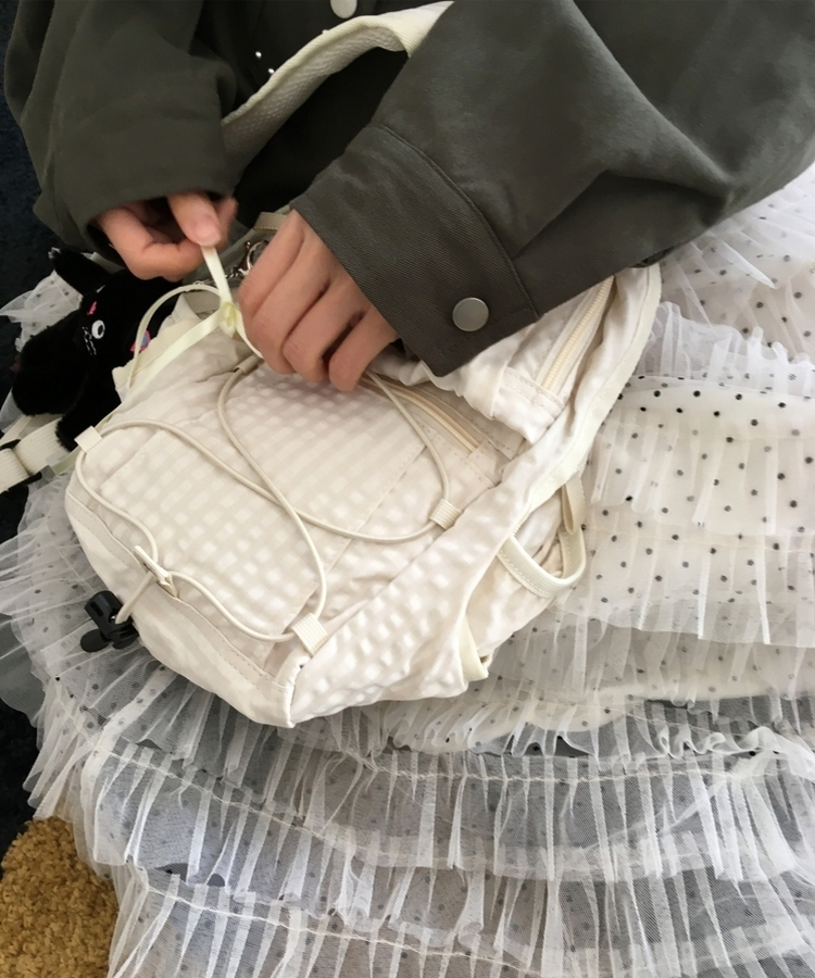 チェックストリングミニバックパック IVORY