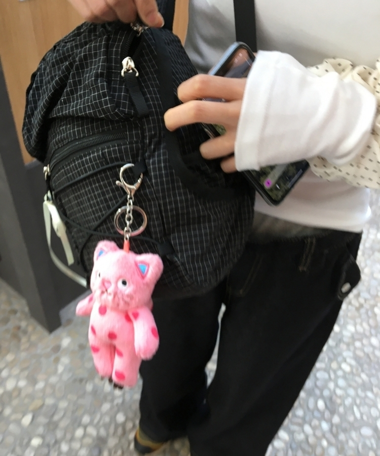 チェックストリングミニバックパック BLACK