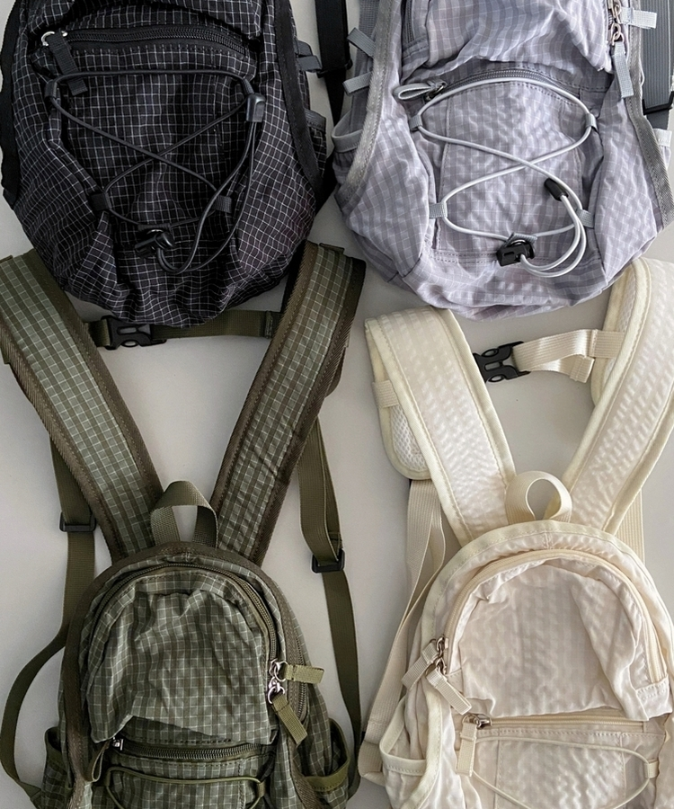 チェックストリングミニバックパック