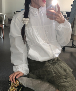 シャーリングリボンウィンドブレーカー(5color) IVORY