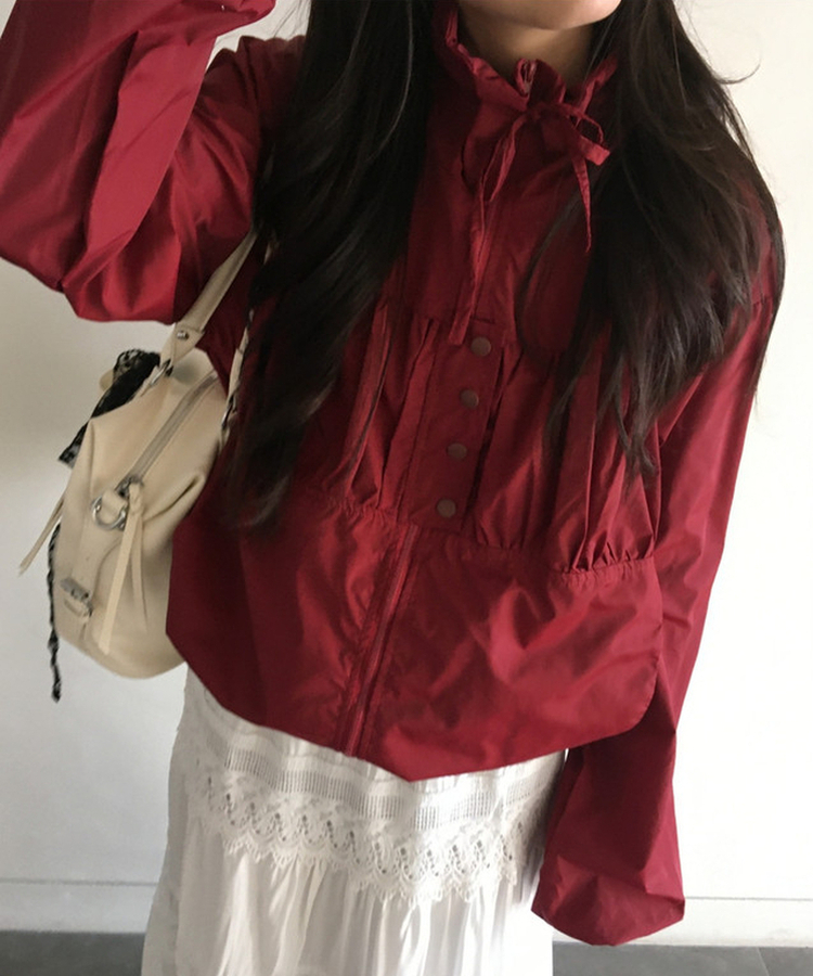 シャーリングリボンウィンドブレーカー(5color) RED